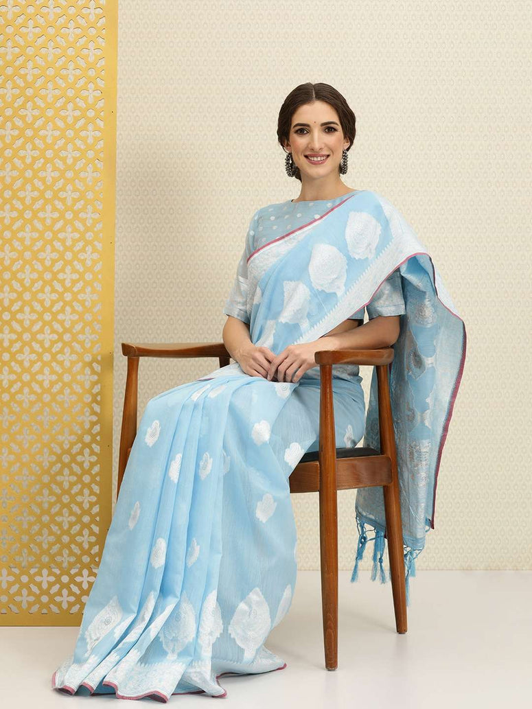 Malaika Arora Women Floral Embroidered Anarakli Thread Work Kurta With Trousers & Dupatta