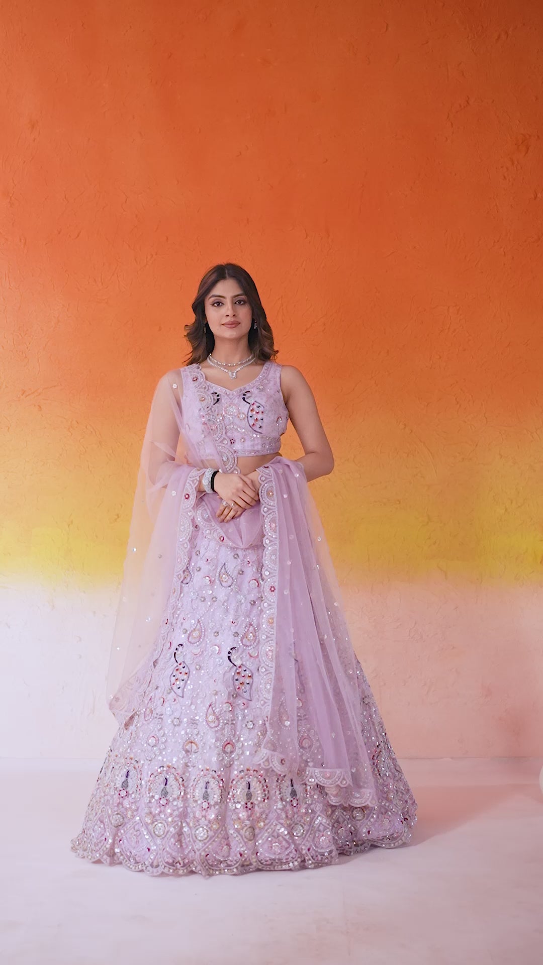 Pink Net Fabric Sequins embroidery Semi Stitched Lehenga and Unstitched Blouse With Dupatta
