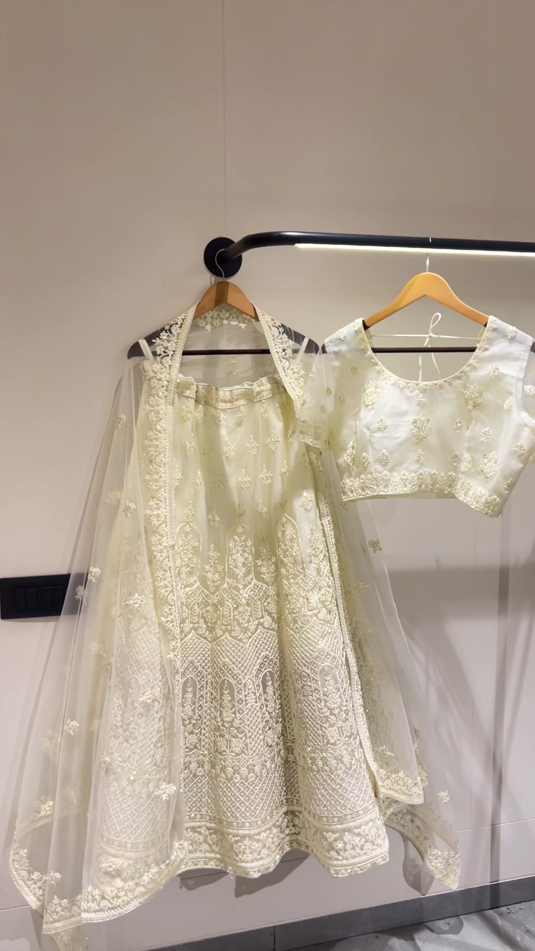 Cream Embroidered Stylist Wedding Lehenga Choli