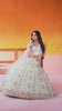 Cream Net Fabric Sequins embroidery Semi Stitched Lehenga and Unstitched Blouse With Dupatta