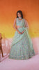 Seagreen Net Fabric Sequins embroidery Semi Stitched Lehenga and Unstitched Blouse With Dupatta