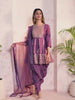 Women Ethnic Motifs Yoke Design Empire Thread Work Kurta with Dhoti Pants & With Dupatta