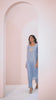 Pastel Blue Organza Handwork Kurta with Pant