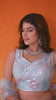Grey Net Fabric Sequins Thread and Embroidery Semi Stitched Lehenga and Unstitched Blouse With Dupatta