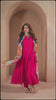 Amyra Dastur Magenta Notch Neck Floral Regular Pure Silk Anarkali Kurta with Trousers & Dupatta