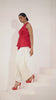 V-Neck Sleeveless Embellished Pure Silk Wrap Top