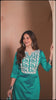 Amyra Dastur Turquoise Floral Yoke Design Thread Work Pure Silk Straight Kurta with Trousers & Dupatta