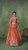 ORANGE Organza Fabric Sequins Thread and Embroidery Semi Stitched Lehenga and Unstitched Blouse With Dupatta