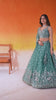 Green Organza Fabric Sequins Thread and Embroidery Semi Stitched Lehenga and Unstitched Blouse With Dupatta