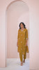 Attractive Mustard Yellow Embroidered Chinon Casual Wear Pant Suit