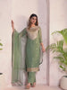 Women Floral Yoke Design Regular Sequinned Kurta with Palazzos & With Dupatta