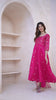 Magenta Floral Embroidered Anarkali Kurta & Trousers & With Dupatta