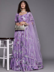 Lavender printed  Readymade lehenga choli with dupatta