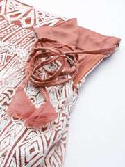Pink and white Readymade embroidered lehenga choli with dupatta