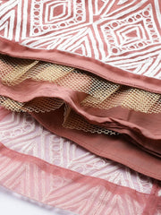 Pink and white Readymade embroidered lehenga choli with dupatta