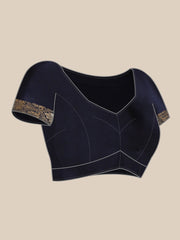 Navy Blue Zari Woven Banarasi Saree