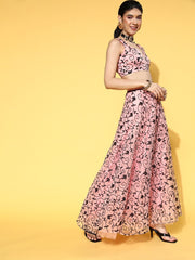Attractive Peach Embroidered Semi-Stitched Lehenga Choli with Dupatta - Inddus.com