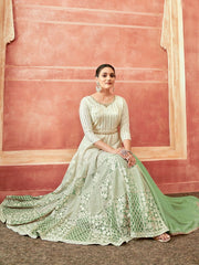 Beautiful Green Anarkali-Suit - Inddus.com