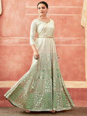 Beautiful Green Anarkali-Suit - Inddus.com