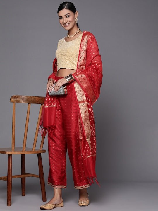 Beige Sequined Velvet Stretchable Saree Blouse - Inddus.com