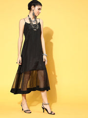 Black Georgette Partywear Tie and Dye Dresses - Inddus.com