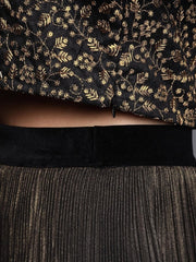 Black & Golden Embroidered Top - inddus-us