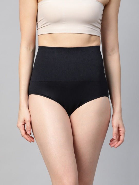 Black High-Waist Seamless Tummy Shaper - Inddus.com