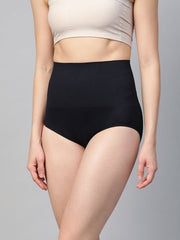 Black High-Waist Seamless Tummy Shaper - Inddus.com