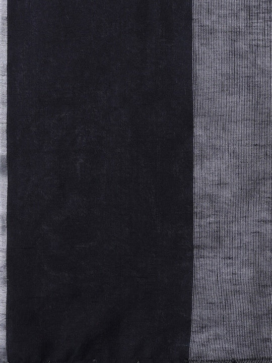 Black & Red Woven Design Saree - Inddus.com