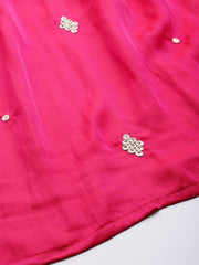 breathtaking-pink-silk-blend-embroidered-kurta-set - Inddus.com