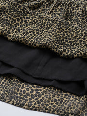 Brown & Black Animal Print Maxi Dress - Inddus.com