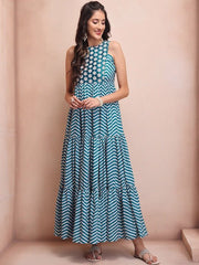Cotton Fit & Flare Ethnic Dresses - Inddus.com
