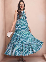 Cotton Fit & Flare Ethnic Dresses - Inddus.com