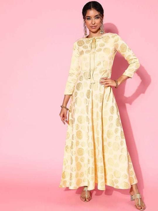 Ethnic Motifs Yoke Design Pure Silk Kurta with Trousers & Dupatta