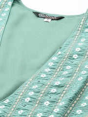 Green Readymade Embroidered lehenga choli with dupatta