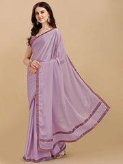 Embellished Border Silk Blend Saree - Inddus.com