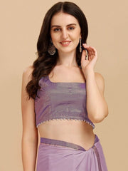 Embellished Border Silk Blend Saree - Inddus.com