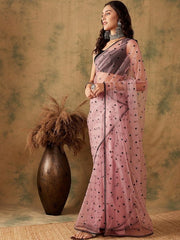 Embellished Net Saree - Inddus.com