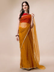 Embellished Net Saree - Inddus.com