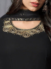 Embroidered Georgette Anarkali Kurta with Dupatta - Inddus.com