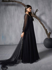 Embroidered Georgette Anarkali Kurta with Dupatta - Inddus.com