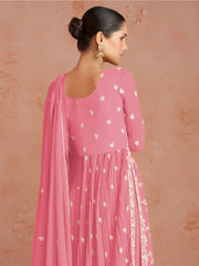Enchanting Pink Georgette Anarkali Suit - Inddus.com