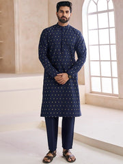 Ethnic Motifs Printed Regular Kurta With Trousers - Inddus.com