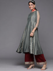 Ethnic Motifs Silk Blend Bling It On Kurta Set - Inddus.com