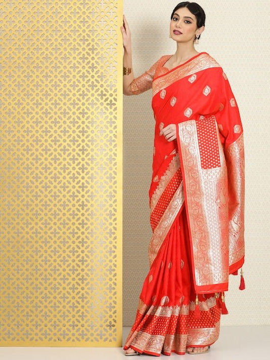 Ethnic Motifs Zari Saree