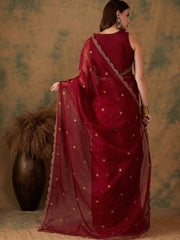 Floral Embroidered Sarees - Inddus.com