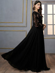 Floral Embroidered Sequinned Georgette Fit & Flare Maxi Ethnic Dress - Inddus.com