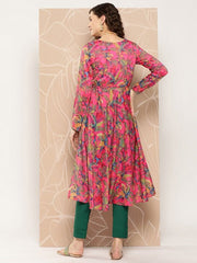 Floral Printed Kurta With Trousers - Inddus.com