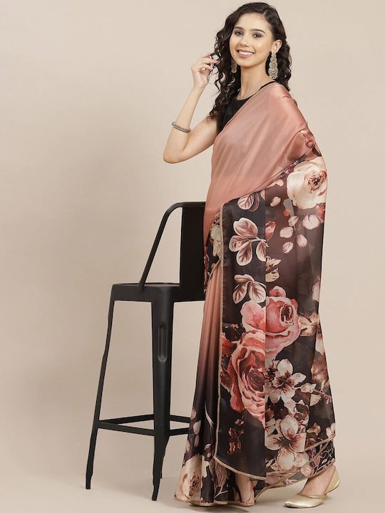 Floral Printed Saree - Inddus.com