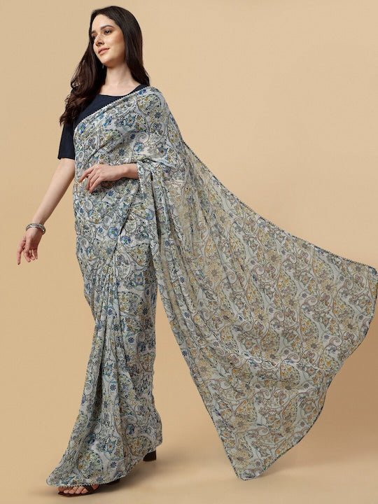 Floral Printed Saree - Inddus.com